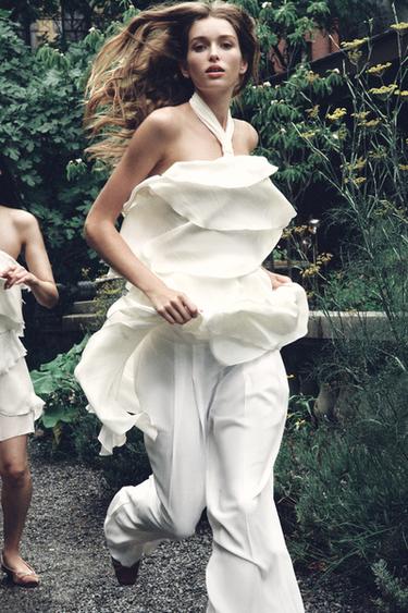 Zara Брюки палаццо с защипами