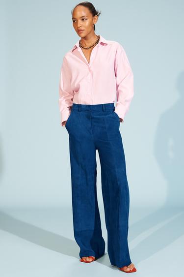 Zara Багги из ограниченной коллекции из замши и кожи