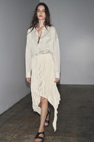 Zara Асимметричная юбка со складками — ZW COLLECTION