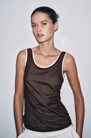 Zara Футболка с двойными бретелями