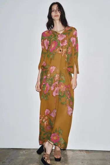 Платье OVERSIZE с цветочным принтом — ZW COLLECTION