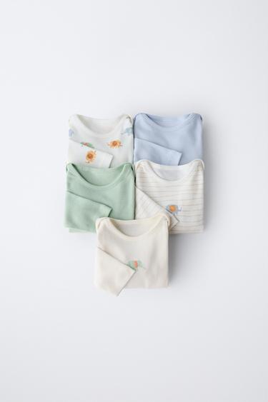 Zara Набор из пяти боди со слонами