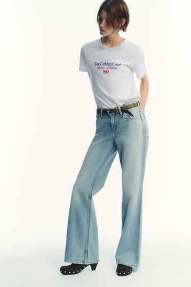 Zara Джинсы TRF клеш с низкой посадкой