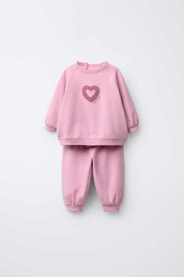 Zara Комплект из толстовки и брюк-джоггеров с махровой вышивкой
