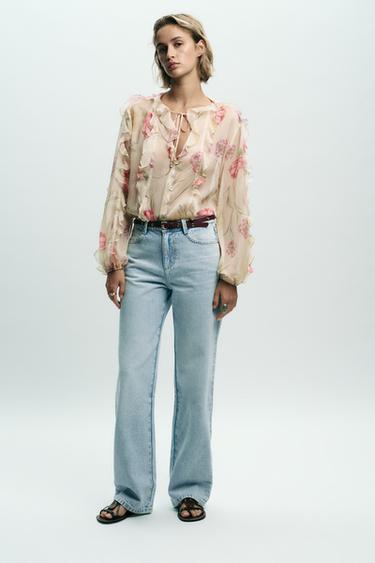 Zara Джинсы Z1975 REGULAR FIT с высокой посадкой и ремнем