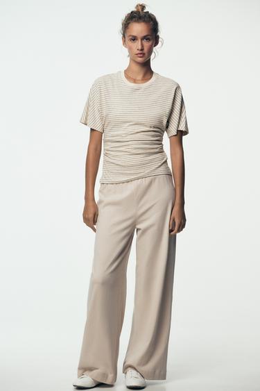 Zara Футболка в стиле рустик со сборками