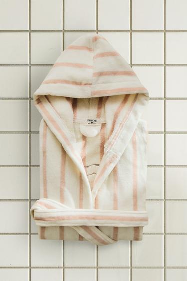 Zara Детский халат для ванной собачка-скейтер в полоску