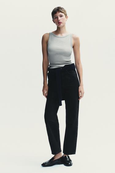 Zara Джинсы TRF MOM FIT с высокой посадкой
