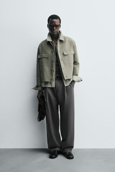 Zara Куртка-рубашка BOXY-FIT с карманами купить с доставкой.