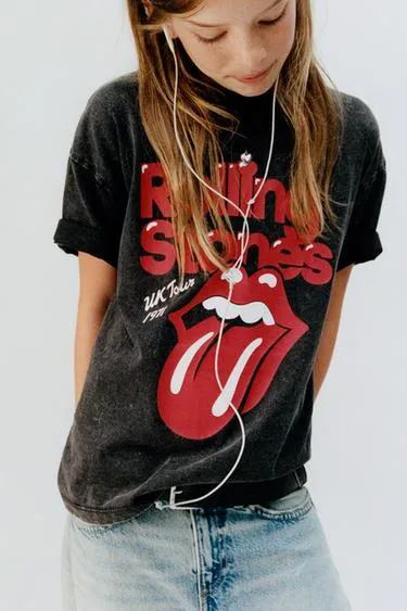 Футболка с эффектом стирки и принтом ROLLING STONES ©