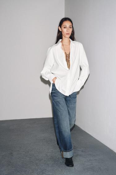 Zara Джинсы BAGGY с низкой посадкой — ZW COLLECTION