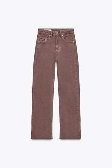 Zara Джинсы ZARA с высокой посадкой и расклешенными штанинами, укороченные