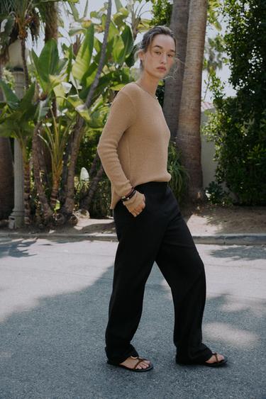 Zara Топ в стиле рустик с длинными рукавами