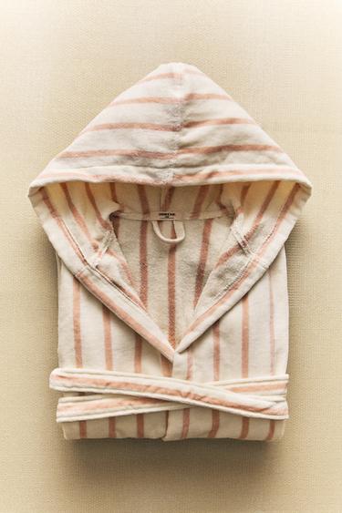 Zara Халат из велюра в полоску