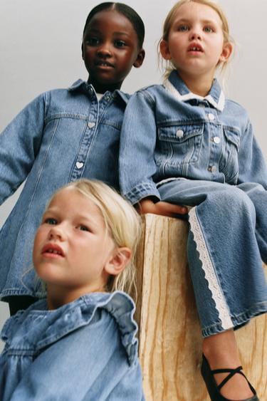 Zara Джинсовая рубашка с воланами