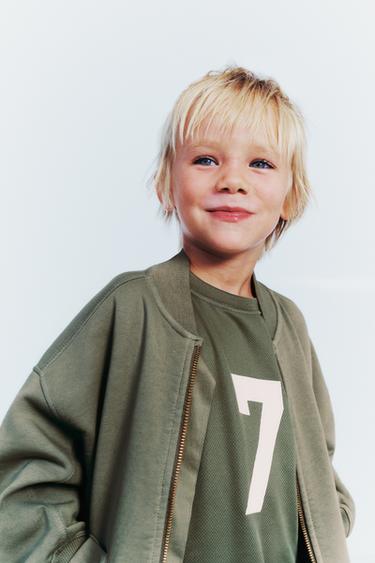 Zara Флисовый бомбер с логотипом