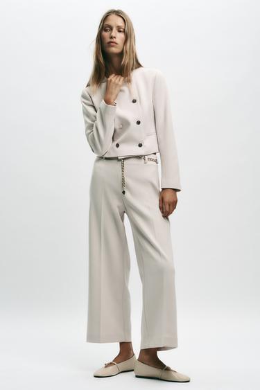 Zara Укороченные брюки с ремнем-цепочкой