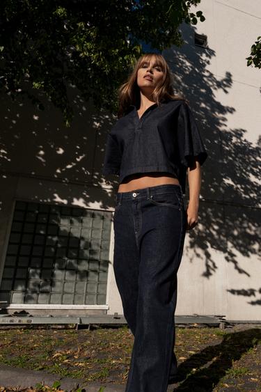 Zara Джинсы BARREL TRF с высокой посадкой