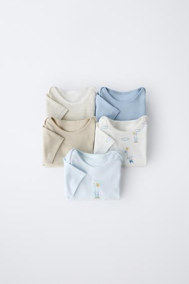 Zara Набор из пяти боди с принтом 