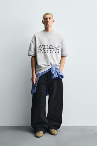 Zara Толстовка с комбинированными принтами