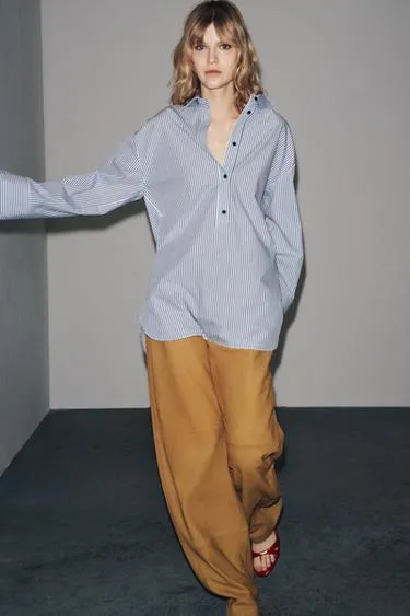 Поплиновая рубашка в полоску — ZW COLLECTION