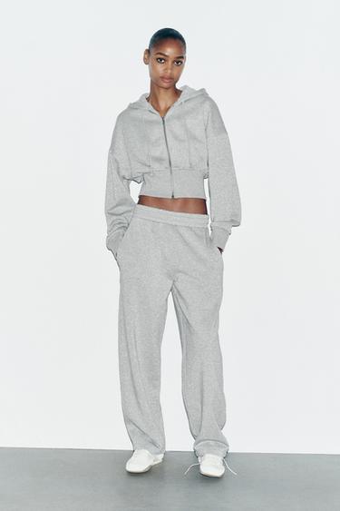 Zara Укороченная толстовка из ткани с металлизированной нитью