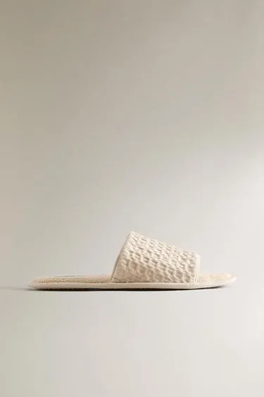 Тапочки с ворсом WAFFLE-KNIT TERRY