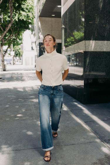 Zara SHORT SLEEVE KNIT CARDIGAN купить с доставкой.