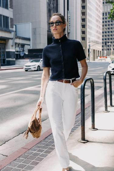 Zara SHORT SLEEVE KNIT CARDIGAN купить с доставкой.