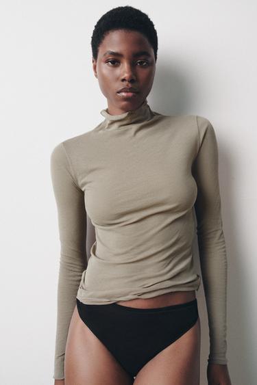 Zara Хлопковый топ-джерси