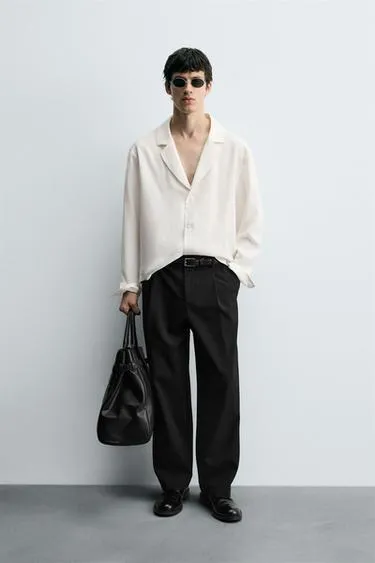 Рубашка BOXY-FIT из струящейся ткани