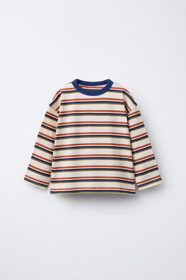 Zara Футболка из плотной ткани в полоску