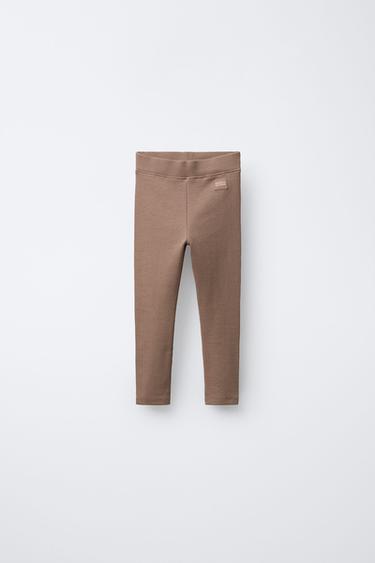 Zara Легинсы в рубчик с нашивкой