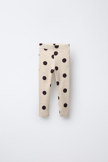 Zara Легинсы в рубчик с принтом