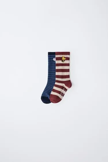 2-PACK OF SNOOPY PEANUTS™ STRIPED LONG SOCKS