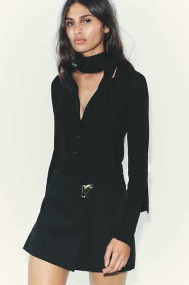 Zara Асимметричные бермуды с аппликацией