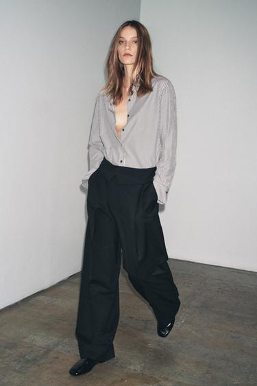 Zara Струящаяся рубашка в полоску — ZW COLLECTION