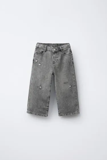 Джинсы WIDE LEG со звездами