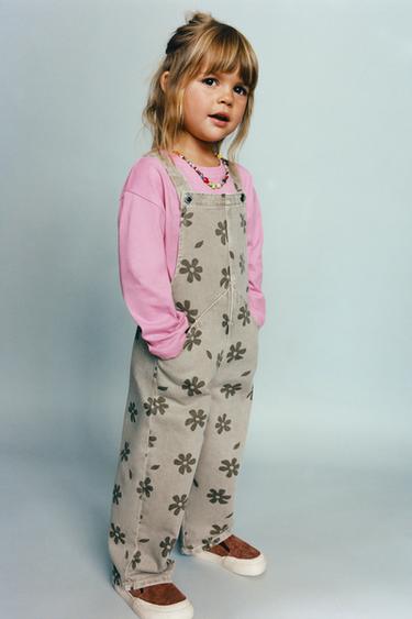 Zara Комбинезон из твила с цветочным принтом