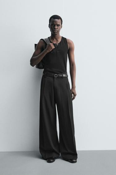 Zara Брюки WIDE FIT со складками купить с доставкой.