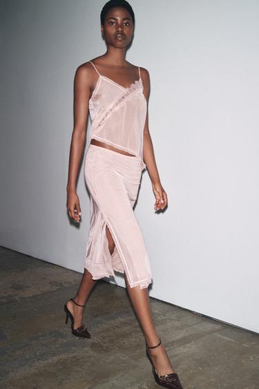 Zara Топ из органзы на бретелях