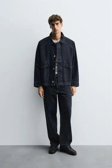 DENIM CHINO TROUSERS