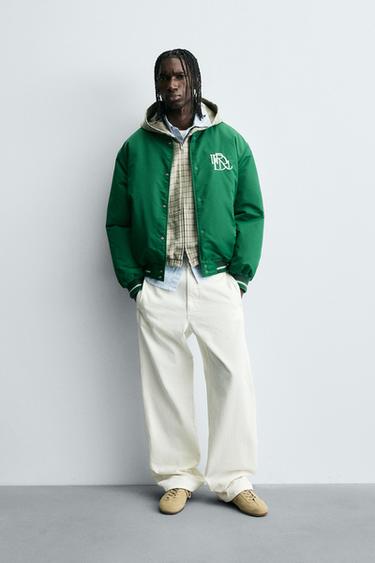 Zara Куртка-бомбер с контрастной вышивкой