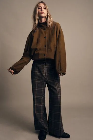 Укороченные брюки в клетку — ZW COLLECTION