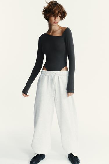 Zara Боди асимметричного кроя с длинным рукавом