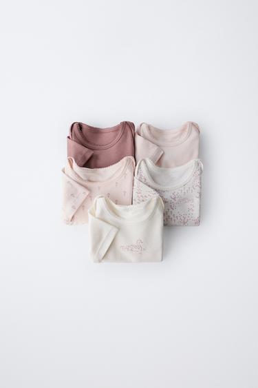 Zara Набор из пяти боди с лебедями
