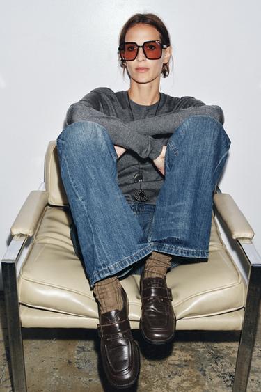 Zara Кожаные мокасины с пряжкой