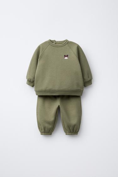 Zara Комплект из толстовки и джоггеров с принтом