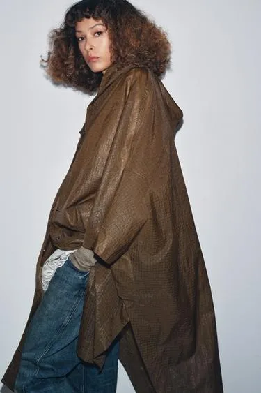 Парка-накидка OVERSIZE с капюшоном ZW COLLECTION