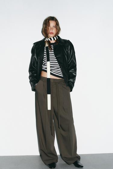 Zara Короткий тренч из искусственной кожи